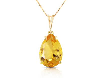 5 CTW 14K Solid Gold Only You Citrine Necklace: 5 CTW 14K Solid Gold Only You Citrine Necklace SKU: RBJ2548-Y Brand Condition: Never Worn Metal: Yellow Gold Size and Fit: 0.46in (11.7mm) 0.87in (22.1mm) Note: All Sales are final.