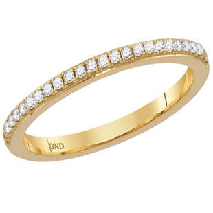 14kt Yellow Gold Womens Round Diamond Single Row Stackable Band Ring 1/8 Cttw: 14kt Yellow Gold Womens Round Diamond Single Row Stackable Band Ring 1/8 Cttw Metal Type14kt Yellow Gold Item Number118746 StyleStackableRing SizeRing size selectableCarats Total