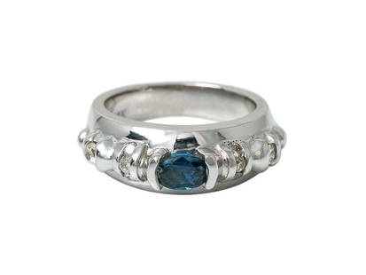 14K White Gold 0.35 Ct Diamond 0.45 Ct Sapphire Band Ring 9.2 Grams: 14K White Gold 0.35 Ct Diamond 0.45 Ct Sapphire Band Ring 9.2 Grams SKU: RBJ192581408579-E Condition: Pre-Owned Metal: White Gold Stone: Diamond Model: 192581408579-E Note: All