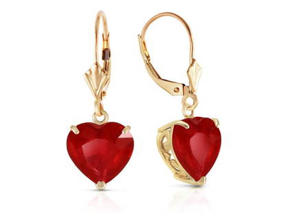 14K Solid Gold Leverback Earrings Natural 10mm Heart Ruby: 14K Solid Gold Leverback Earrings Natural 10mm Heart Ruby SKU: RBJ5661-Y Brand: Fine Jewelry Condition: Never Worn Metal: Yellow Gold Note: All Sales are final. Need more pics? Please