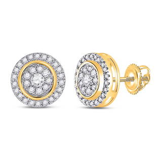 14kt Yellow Gold Womens Round Diamond Circle Cluster Earrings 1/3 Cttw: 14kt Yellow Gold Womens Round Diamond Circle Cluster Earrings 1/3 Cttw Metal Type14kt Yellow Gold Item NumberGDI881845 StyleClustersCarats Total Weight *1/3 Ct.t.w.Primary Gem