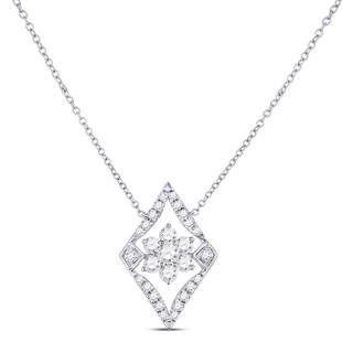 14kt White Gold Womens Round Diamond Geometric Cluster Necklace 1/3 Cttw: 14kt White Gold Womens Round Diamond Geometric Cluster Necklace 1/3 Cttw Metal Type14kt White Gold Item NumberGDI852328 StyleClustersCarats Total Weight *1/3 Ct.t.w.Primary Gem