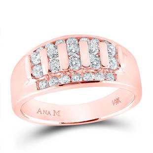 14kt Rose Gold Mens Round Diamond Wedding Band Ring 1 Cttw: 14kt Rose Gold Mens Round Diamond Wedding Band Ring 1 Cttw Metal Type14kt Rose Gold Item NumberGDI881563 StyleBandsRing Size10Carats Total Weight *1 Ct.t.w.Primary Gem