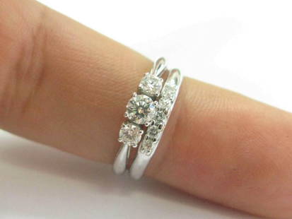 LSC Three Stone Round Diamond Engagement W Band .57Ct Platinum: LSC Three Stone Round Diamond Engagement W Band .57Ct Platinum SKU: RBJ234399675957-E Condition: Never Worn Model: 234399675957-E Note: All Sales are final. Need more pics? Please do not