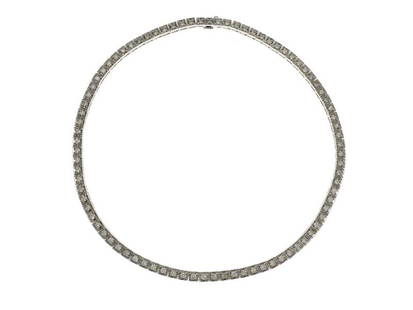 14K White Gold with 4.00ct Diamond Link Necklace: 14K White Gold with 4.00ct Diamond Link Necklace SKU: RBJ364-351-1909-01C9A Brand Condition: Pre-Owned Metal: White Gold Stone Model Size and Fit: Length: 16.25", Width: 8.72mm