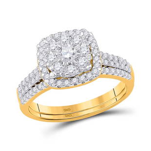 10kt Yellow Gold Round Diamond Cluster Bridal Wedding Engagement Ring 1/2 Cttw: 10kt Yellow Gold Round Diamond Cluster Bridal Wedding Engagement Ring 1/2 Cttw Metal Type10kt Yellow Gold Item NumberGDI824047 StyleClustersRing SizeRing size selectableCarats Total