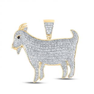 10kt Yellow Gold Mens Round Diamond Goat Animal Charm Pendant 2-7/8 Cttw: 10kt Yellow Gold Mens Round Diamond Goat Animal Charm Pendant 2-7/8 Cttw Metal Type10kt Yellow Gold Item NumberGDI891948 StyleAnimalsCarats Total Weight *2 & 7/8 Ct.t.w.Primary Gem