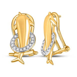 10kt Yellow Gold Womens Round Diamond Dolphin French-clip Stud Earrings 1/12 Cttw: 10kt Yellow Gold Womens Round Diamond Dolphin French-clip Stud Earrings 1/12 Cttw Metal Type10kt Yellow Gold Item Number55560 StyleHoopsCarats Total Weight *1/12 Ct.t.w.Primary Gem