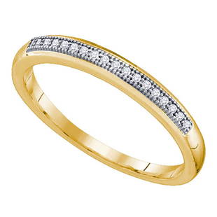 10k Yellow Gold Womens Round Diamond Bridal Wedding Anniversary Band 1/20 Cttw: 10k Yellow Gold Womens Round Diamond Bridal Wedding Anniversary Band 1/20 Cttw Metal Type10kt Yellow Gold Item Number64547 StyleBandsRing SizeRing size selectableCarats Total Weight