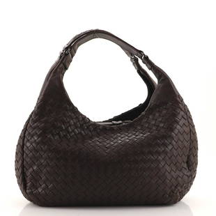 Bottega Veneta Campana Hobo Intrecciato Nappa Small: Bottega Veneta Campana Hobo Intrecciato Nappa Small Exterior Color: Brown Interior Color: Neutral Exterior Material: Leather Interior Material: Suede Hardware Color: Gun Metal, Matte 