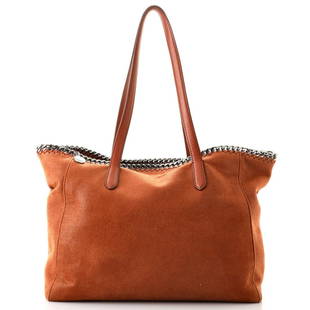 Stella McCartney Falabella Shopper Tote Shaggy Deer East West: Stella McCartney Falabella Shopper Tote Shaggy Deer East West Exterior Color: Brown Interior Color: Pink Exterior Material: Textile Interior Material: Fabric Hardware Color: Gun Metal 