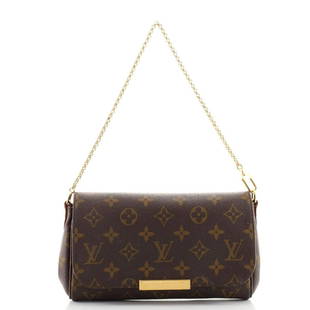 Louis Vuitton Favorite Handbag Monogram Canvas PM: Louis Vuitton Favorite Handbag Monogram Canvas PM Exterior Color: Brown Interior Color: Red Exterior Material: Canvas (Coated) Interior Material: Fabric Hardware Color: Gold 