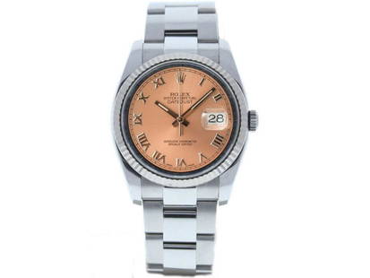 Rolex Datejust 36mm 116234 Unisex Salmon Roman White Gold 36mm 1 Year Warranty: Rolex Datejust 36mm 116234 Unisex Salmon Roman White Gold 36mm 1 Year Warranty SKU: RBJ223745082534-E Brand: Rolex Condition: Pre-Owned Model: Datejust 36mm Note: All Sales are final.