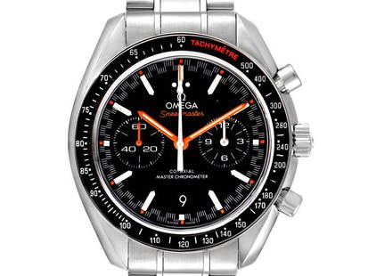 Omega Speedmaster Racing Co-Axial 44 Steel Watch: Omega Speedmaster Racing Co-Axial 44 Steel Watch SKU: RBJ38859-34CB0 Brand: Omega Condition: Pre-Owned Note: All Sales are final. Need more pics? Please do not hesitate to ask if you have
