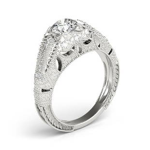Natural 2.12 CTW Diamond Engagement Ring 18K White Gold: Natural 2.12 CTW Diamond Engagement Ring 18K White Gold Category: Vintage Engagement Rings Style: Vintage Art Deco Audience: For Women Ring Resizable: Yes Metal Type: 18K White Gold 