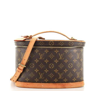Louis Vuitton Nice Train Case Monogram Canvas: Louis Vuitton Nice Train Case Monogram Canvas Exterior Color: Brown Interior Color: Neutral Exterior Material: Canvas (Coated) Interior Material: Leather Hardware Color: Gold 