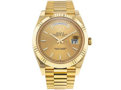 Rolex Day-Date 40mm 228238 Mens Yellow Gold Automatic Champagne 1 Year Warranty