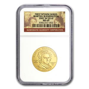 2007-W 1/2 oz Gold Martha Washington MS-69 NGC