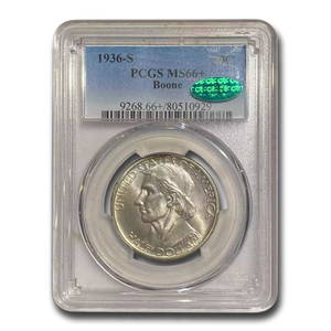 1936-S Daniel Boone Bicentennial Half Dollar MS-66+ PCGS CAC