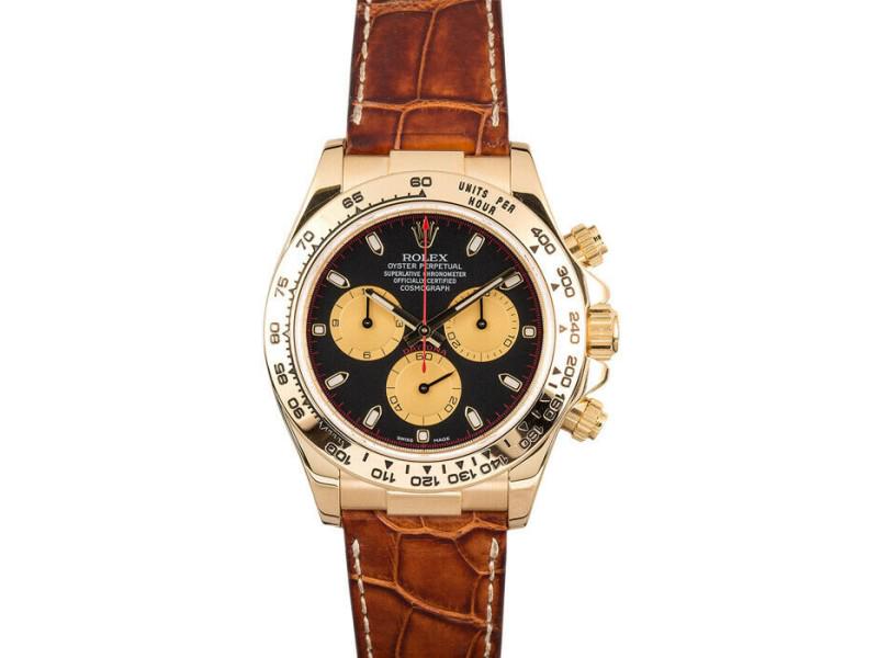 Rolex Daytona 116518 Mens Black Yellow Gold 40mm Automatic 1 Year Warranty: Rolex Daytona 116518 Mens Black Yellow Gold 40mm Automatic 1 Year Warranty SKU: RBJ323976598265-E Brand: Rolex Condition: Never Worn Model: Daytona Final Sale: THIS ITEM IS FINAL SALE AND NOT RETURNAB