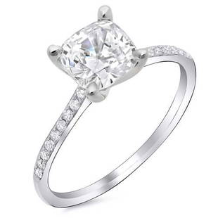 Natural 1.72 CTW Cushion Cut Diamond Dainty Solitaire Engagement Ring 18KT White Gold: Natural 1.72 CTW Cushion Cut Diamond Dainty Solitaire Engagement Ring 18KT White Gold Manufacturer's Suggested Retail Price: $ 30400.00 Center Stone Type: Diamond Center Stone QTY: 1 Center Stone