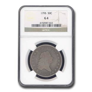 1795 Flowing Hair Half Dollar Good-4 NGC: 1795 Flowing Hair Half Dollar Good-4 NGC Product ID: 195325 Year: 1795 Grade Service: NGC Denomination: $0.50 Metal Content: 0.3868 troy oz Purity: .8924 Thickness: 2.15 mm Diameter: 32.5 mm
