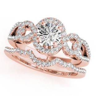 Natural 1.63 CTW Diamond Engagement Ring SET 14K Rose Gold: Natural 1.63 CTW Diamond Engagement Ring SET 14K Rose Gold Category: Affordable Engagement Rings Style: Unique Vintage Halo Audience: For Women Ring Resizable: Yes Metal Type: 14K
