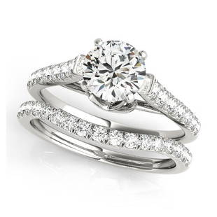 Natural 2.38 CTW Diamond Engagement Ring SET 14K White Gold: Natural 2.38 CTW Diamond Engagement Ring SET 14K White Gold Category: Rose Gold Engagement Rings Style: Vintage Side Stone Audience: For Women Ring Resizable: Yes Metal Type: 14K