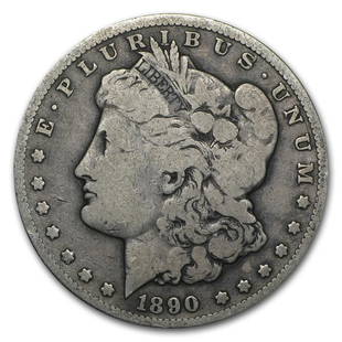 1890-CC Morgan Dollar VG: 1890-CC Morgan Dollar VG Product ID: 5018 Year: 1890 Grade: Very Good Grade Service: None Denomination: $1.00 Mint Mark: CC - Carson City Metal Content: 0.7734 troy oz Purity: .900 