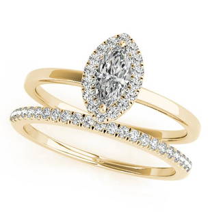 Natural 1.42 CTW Diamond Engagement Ring SET 18K Yellow Gold: Natural 1.42 CTW Diamond Engagement Ring SET 18K Yellow Gold Category: Halo Engagement Rings Style: Classic Solitaire Halo Audience: For Women Ring Resizable: Yes Metal Type: 18K