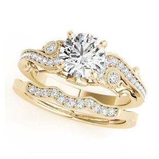 Natural 2.2 CTW Diamond Engagement Ring SET 18K Yellow Gold: Natural 2.2 CTW Diamond Engagement Ring SET 18K Yellow Gold Category: Rose Gold Engagement Rings Style: Vintage Audience: For Women Ring Resizable: Yes Metal Type: 18K Yellow Gold 