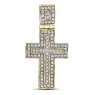 10kt Yellow Gold Mens Round Diamond Layered Cross Charm Pendant 1/4 Cttw: 10kt Yellow Gold Mens Round Diamond Layered Cross Charm Pendant 1/4 Cttw Metal Type10kt Yellow Gold Item Number111659 StyleCrossesCarats Total Weight *1/4 Ct.t.w.Primary Gem