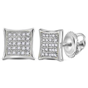 10kt White Gold Womens Round Diamond Square Cluster Earrings 1/6 Cttw: 10kt White Gold Womens Round Diamond Square Cluster Earrings 1/6 Cttw Metal Type10kt White Gold Item Number54291 StyleClustersCarats Total Weight *1/6 Ct.t.w.Primary Gem