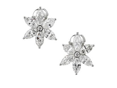 Platinum 6.41ct Diamond Cluster Earrings: Platinum 6.41ct Diamond Cluster Earrings SKU: RBJ350-999-1168-01C9A Brand: Peter Suchy Condition: Never Worn Metal: Platinum Stone: Diamond Size and Fit: Top to Bottom: 20.25mm or .80", Width: