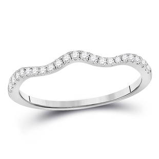 10kt White Gold Womens Round Diamond Contoured Stackable Band Ring 1/5 Cttw: 10kt White Gold Womens Round Diamond Contoured Stackable Band Ring 1/5 Cttw Metal Type10kt White Gold Item NumberGDI881901 StyleStackableRing SizeRing size selectableCarats Total