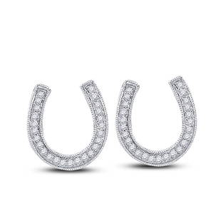 10k White Gold Diamond Womens Horseshoe Lucky Stud Earrings 1/6 Cttw: 10k White Gold Diamond Womens Horseshoe Lucky Stud Earrings 1/6 Cttw Metal Type14kt White Gold Item Number41236 StyleClustersCarats Total Weight *1/6 Ct.t.w.Primary Gem