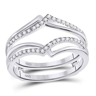 14kt White Gold Womens Round Diamond Pointed Ring Guard Wedding Enhancer Band 1/5 Cttw: 14kt White Gold Womens Round Diamond Pointed Ring Guard Wedding Enhancer Band 1/5 Cttw Metal Type14kt White Gold Item Number84160 StyleRing GuardRing SizeRing size selectableCarats