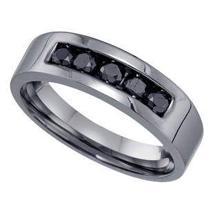 Sterling Silver Black Color Enhanced Round Diamond Mens Wedding Anniversary Band 5/8 Cttw: Sterling Silver Black Color Enhanced Round Diamond Mens Wedding Anniversary Band 5/8 Cttw Metal TypeSterling Silver Item Number81566 StyleBandsRing Size10Carats Total Weight *5/8