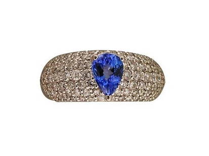 Platinum With 0.75ct. Tanzanite & 1.20ct. Diamond Ring: Platinum With 0.75ct. Tanzanite & 1.20ct. Diamond Ring SKU: RBJ382-3-997-01C9A Condition: Pre-Owned Metal: Platinum Stone Size and Fit: Ring Size: 6, Size: 3/8 x 7/8" Platinum with 0.75ct.