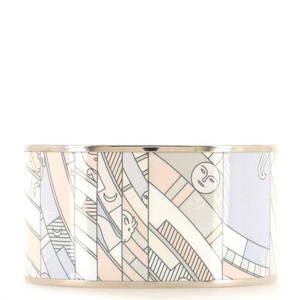 Hermes Bangle Bracelet Printed Enamel Extra Wide