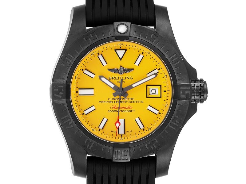 Breitling Avenger II Seawolf Cobra Yellow LE Blacksteel Watch M17331: Breitling Avenger II Seawolf Cobra Yellow LE Blacksteel Watch M17331 SKU: RBJ31135-34CB0 Brand: Breitling Condition: Pre-Owned Breitling Avenger II Seawolf Cobra Yellow LE Blacksteel Watch M17331.Auth