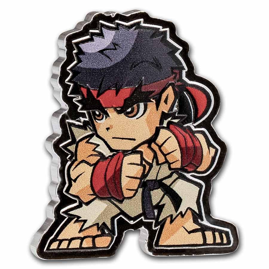 2021 Fiji 1 oz Silver $1 Street Fighter Mini Fighters: Ryu: 2021 Fiji 1 oz Silver $1 Street Fighter Mini Fighters: Ryu SKU: RBJ235261 Year: 2021 Grade: Proof Grade Service: None Denomination: 2 Dollars Mint Mark: Not Shown Metal Content: 1 troy oz