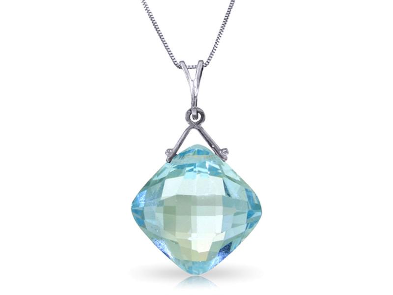8.75 CTW 14K Solid White Gold Competence Blue Topaz Necklace: 8.75 CTW 14K Solid White Gold Competence Blue Topaz Necklace Product Code: 3838-W Brand: Fine Jewelry Condition: Never Worn Metal: White Gold Size and Fit: 0.15in (3.8mm) 0.81in (20.6mm) Details: