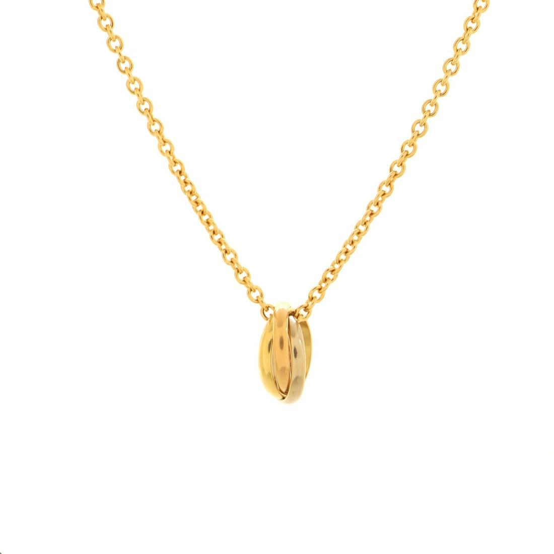 Cartier Trinity Pendant Necklace 18K Tricolor Gold: Cartier Trinity Pendant Necklace 18K Tricolor Gold Metal Type: 18K Tri Colored Gold Metal Finish: High Polish Hallmarks Type: 750, Designer Signature, Maker's Mark, Serial Number Signature / Hallmark 