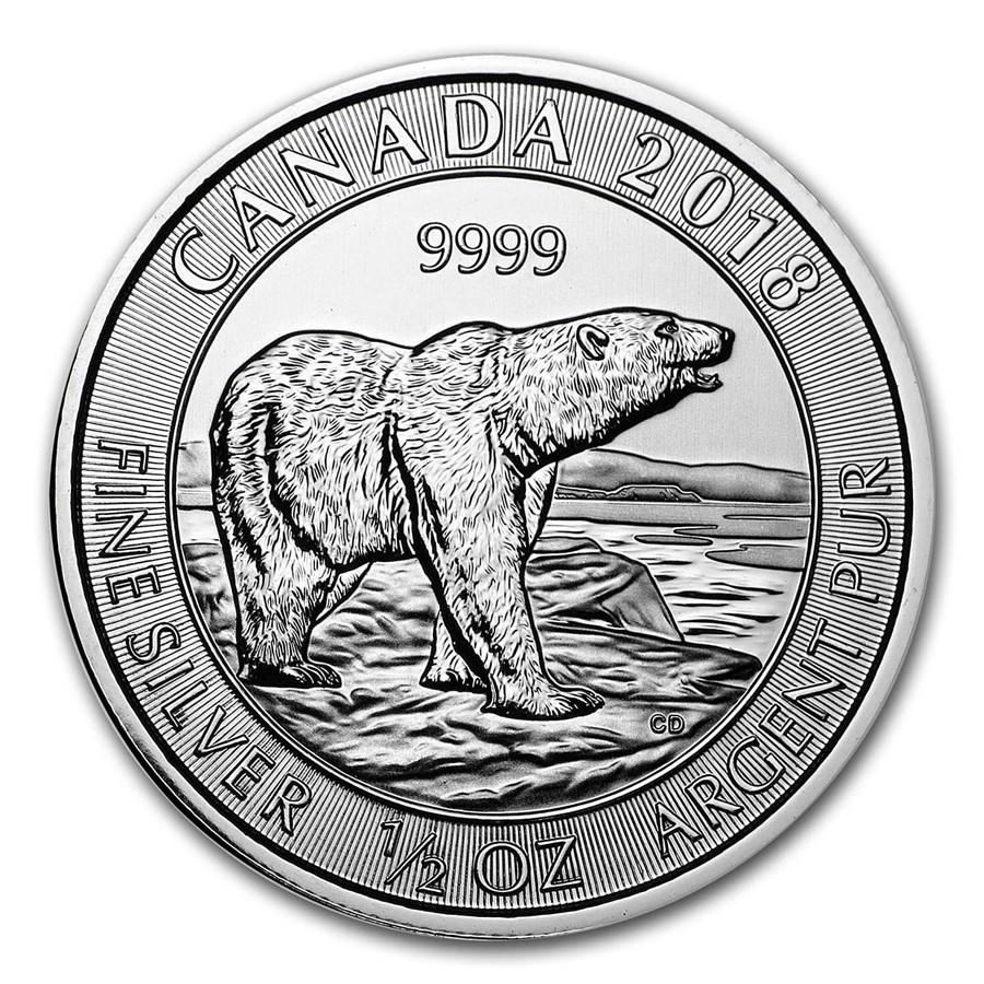 2018 Canada 1/2 oz Silver Polar Bear BU: 2018 Canada 1/2 oz Silver Polar Bear BU Product ID: 185491 Year: 2018 Grade: None Grade Service: None Denomination: $2.00 Mint Mark: RCM (Not Shown) Metal Content: 0.5 troy oz Pu