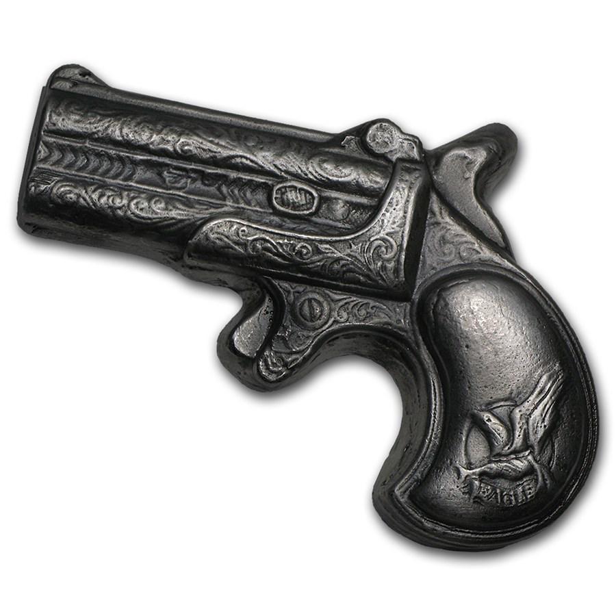 7 oz Hand Poured Silver Derringer Pistol: 7 oz Hand Poured Silver Derringer Pistol Product ID: 88936 Year: N/A Grade: None Grade Service: None Denomination: 7 oz Mint Mark: N/A - Not Available Metal Content: 7 troy oz Pu