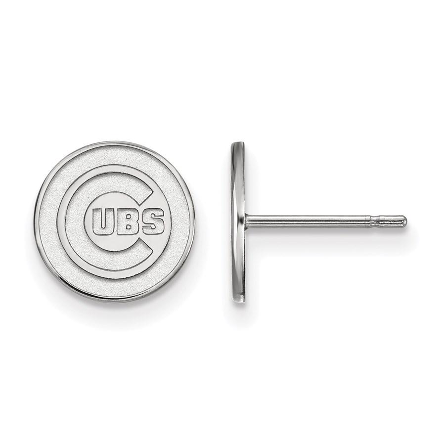Sterling Silver MLB Chicago Cubs Post Earrings: Sterling Silver MLB Chicago Cubs Post Earrings RBJ No: 165539 Metal: Sterling Silver Purity: .925 Finish: Polished Length Of Item: 9 mm Earring Closure: Post & Push Back