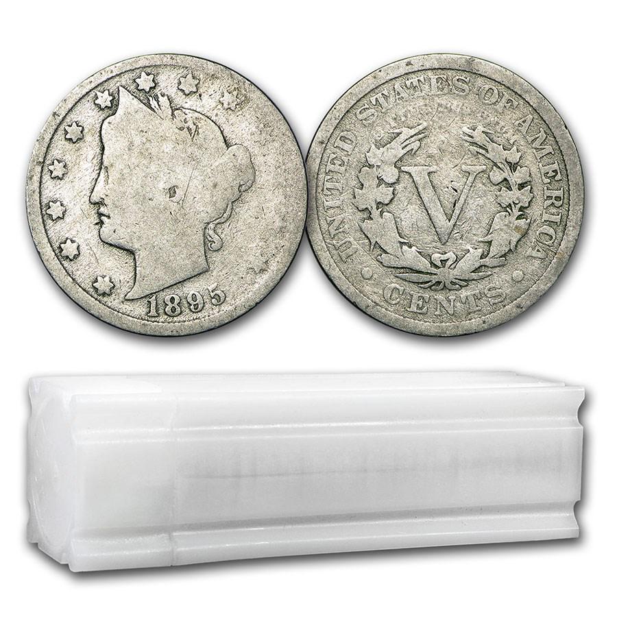 1883-1912 Liberty Head V Nickel 40-Coin Roll Culls/AG: 1883-1912 Liberty Head V Nickel 40-Coin Roll Culls/AG RBJ No: 13643 Year: 1883 Grade: Heavily Circulated Grade Service: None Denomination: 5 Cents Mint Mark: Varies Metal Content: 0 troy