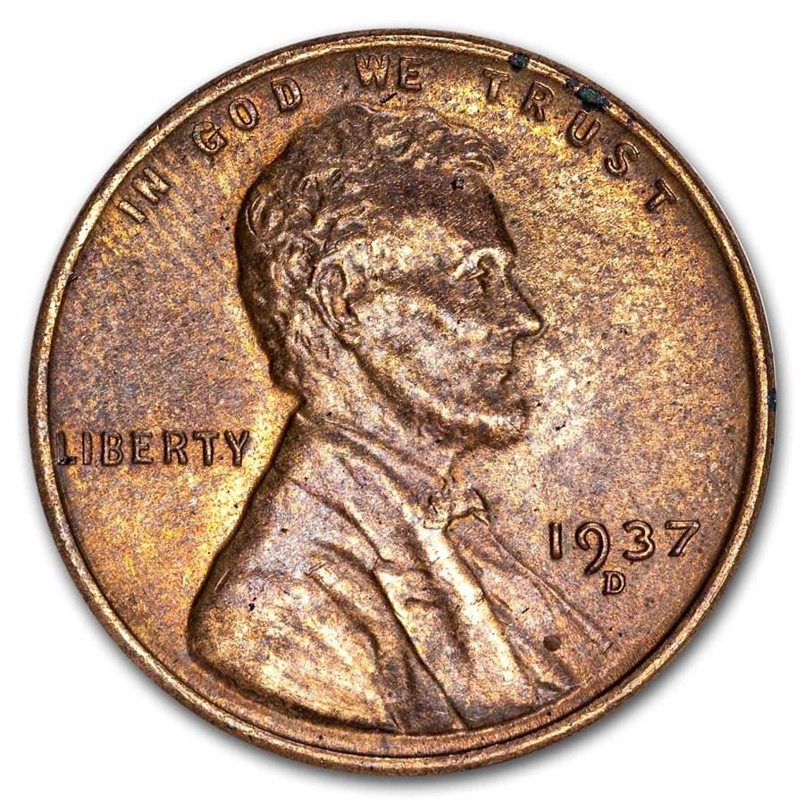 1937-D Lincoln Cent BU (Red/Brown): 1937-D Lincoln Cent BU (Red/Brown) RBJ No: 16227 Year: 1937 Grade: Brilliant Unc Grade Service: None Denomination: $0.01 Mint Mark: D - Denver Metal Content: 0 troy oz Purity: N/