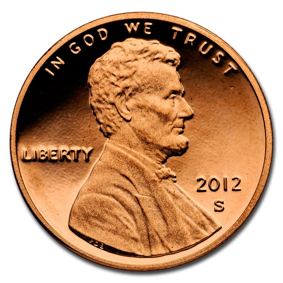 2012-S Lincoln Cent Proof (Red): 2012-S Lincoln Cent Proof (Red) RBJ No: 218718 Year: 2012 Grade: Proof Grade Service: None Denomination: $0.01 Mint Mark: S - San Francisco Metal Content: 0 troy oz Purity: N/A <